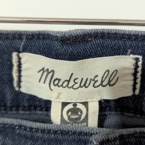 Madewell 9" Mid-Rise Skinny Blue Denim Stretch Short Hemmed Inseam Size 30 N - Picture 4 of 7